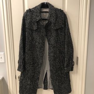 Kookai black and white wool trench coat size 34